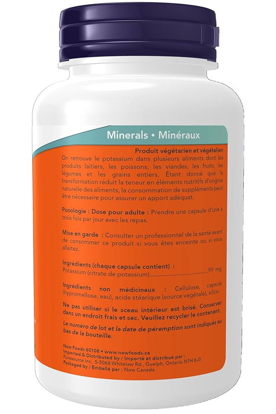 پتاسیم سیترات 99 میلی گرم ناو فودز / تعادل الکترولیتها، سلامت عضلات و پیشگیری از گرفتگیها | ۱۸۰ عدد کپسول گیاهی