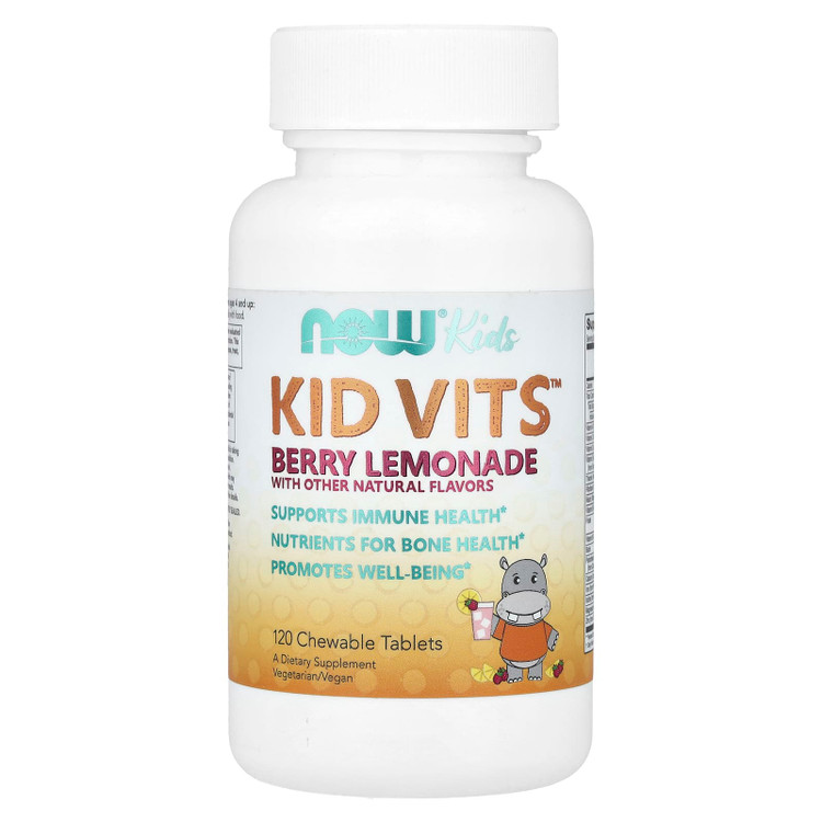 مولتی ویتامین جویدنی کودکان ناو فودز مدل Kid Vits – طعم بری لیموناد (۱۲۰ عدد)