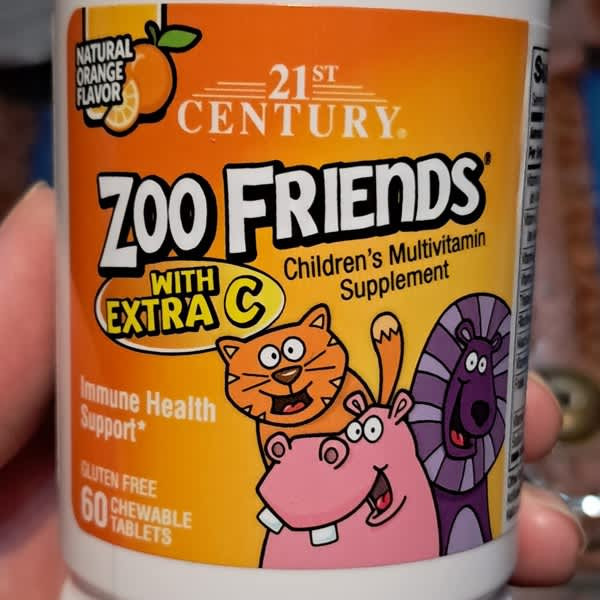مولتیویتامین کودکان ۲۱ سنتری مدل Zoo Friends با ویتامین C اضافه (۶۰ عدد جویدنی)