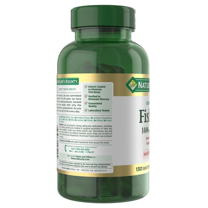 روغن ماهی بدون بو 980 میلیگرم نِیچرز بونتی – سلامت قلب و عروق (۱۳۰ عدد)