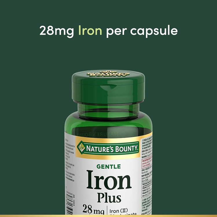 آیرون پلاس ۲۸ میلیگرم نیچرز بونتی – پیشگیری از کمخونی و خستگی_ 90عددی
