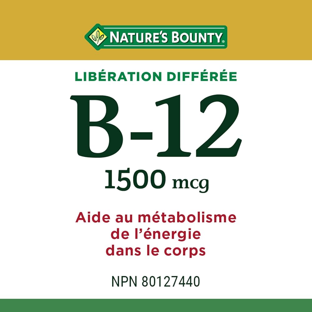 ویتامین B12 نیچرز باونتی ۱۵۰۰ میکروگرم – افزایش انرژی و تمرکز_ 80عددی