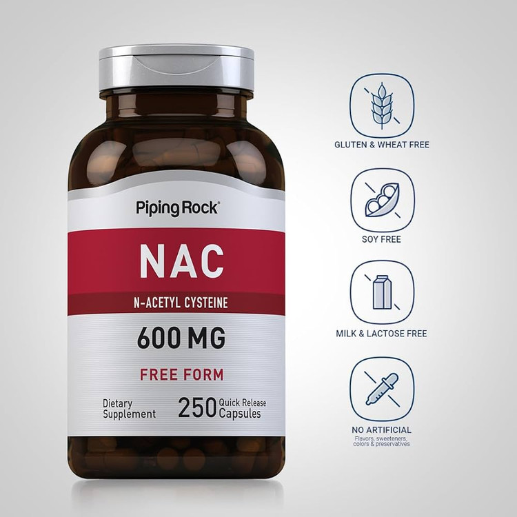 کپسول ان-استیل سیستئین 600 میلیگرم پایپینگ راک | 250 عدد