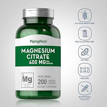 منیزیم سیترات پایپینگ راک | جذب خوب | 400mg | 200 قرص