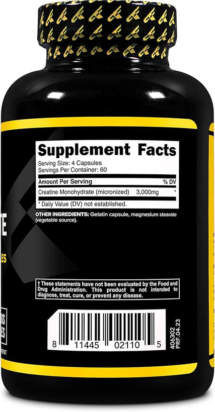 کراتین مونوهیدرات 3000mg پرایمافورس – کپسول کراتین خالص در هر سروینگ | 240 کپسول | 60 سروینگ