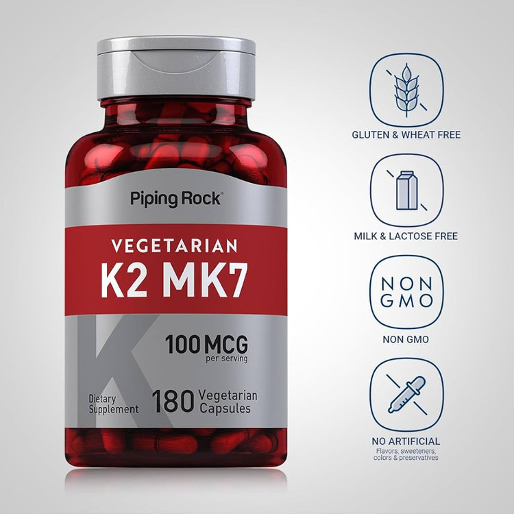 ویتامین K2 (MK-7) پایپینگ راک 100 میکروگرم