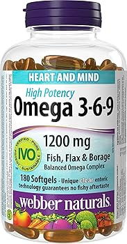 اُمگا 3-6-9 وبر نچرالز | 1200mg |ا 180 سافتژل | حمایت قلب و مغز