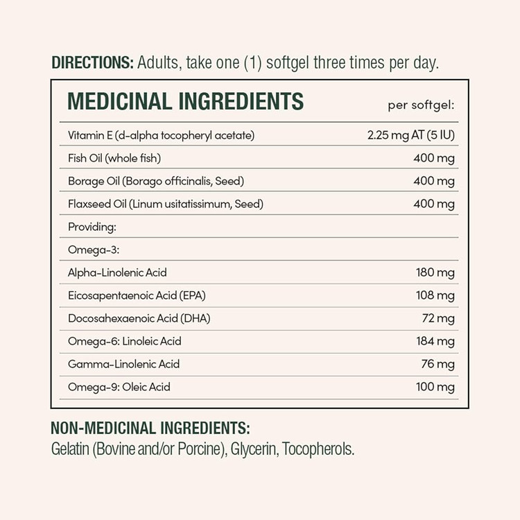 مکمل اسیدهای چرب ضروری 1200میلی گرم نیچرز بونتی_ روغن ماهی، بذر کتان و گل گاوزبان – حمایت از سلامت قلب، مغز و پوست_200سافت ژل