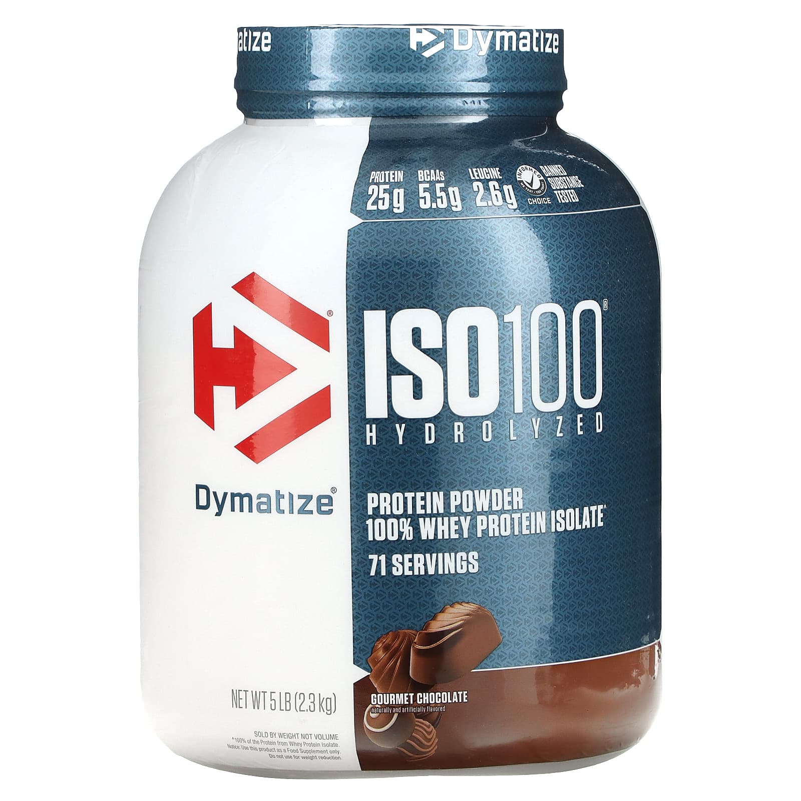 وی ایزوله هیدرولیزه دایماتیز ISO100 – طعم شکلات – 2.3 کیلوگرم