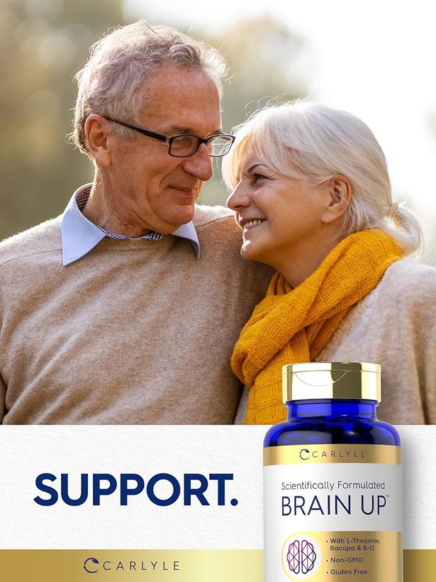 کپسول تقویت حافظه و تمرکز کارلایل Brain Up با ال تیانین و باکوپا 60 عددی