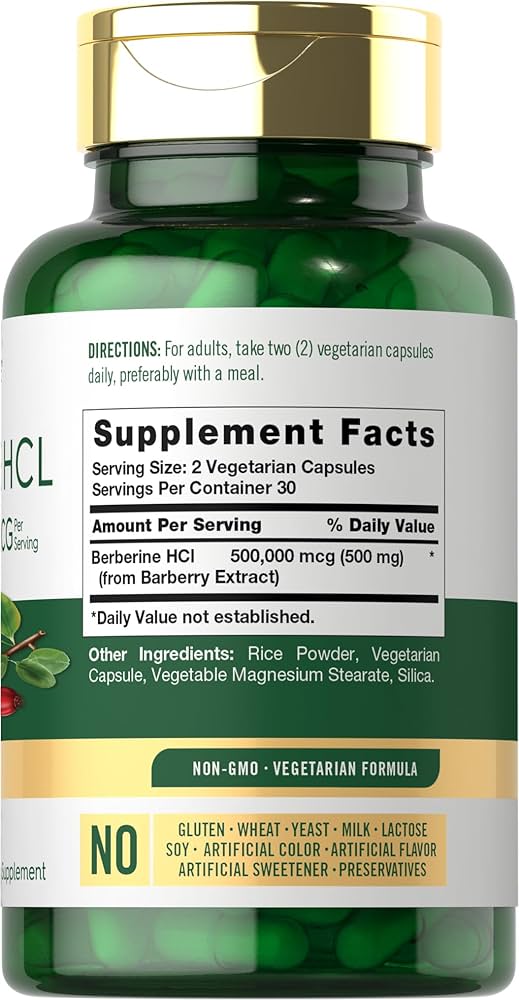 کپسول بربرین 500 میلی گرم کارلایل Berberine HCL 500mg اصل 60 عددی