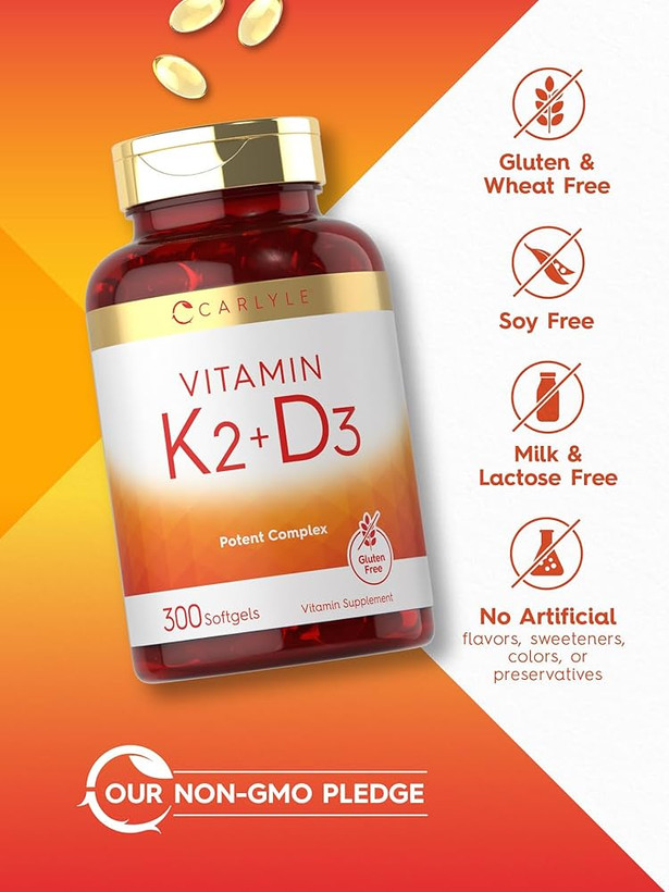 ویتامین K2 + D3 کارلایل ۳۰۰ سافت ژل
